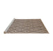 Sideview of Machine Washable Industrial Modern Dark Almond Brown Rug, wshurb1160