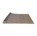 Sideview of Mid-Century Modern Dark Almond Brown Solid Rug, urb1160