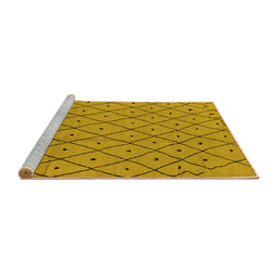 Sideview of Machine Washable Solid Yellow Modern Rug, wshurb1160yw