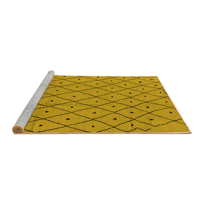 Sideview of Machine Washable Solid Yellow Modern Rug, wshurb1160yw