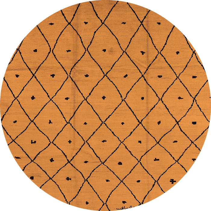 Round Solid Orange Modern Rug, urb1160org