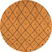 Round Solid Orange Modern Rug, urb1160org