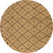 Round Solid Brown Modern Rug, urb1160brn