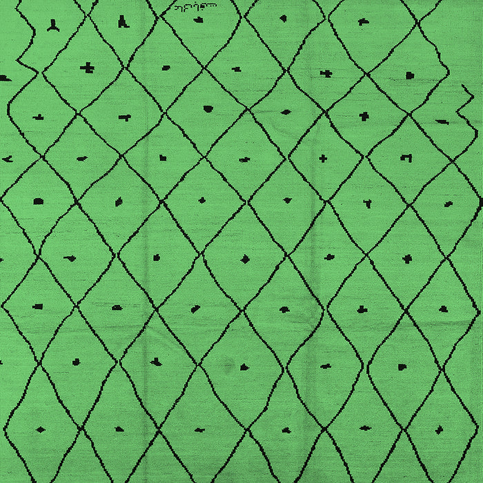 Square Solid Emerald Green Modern Rug, urb1160emgrn