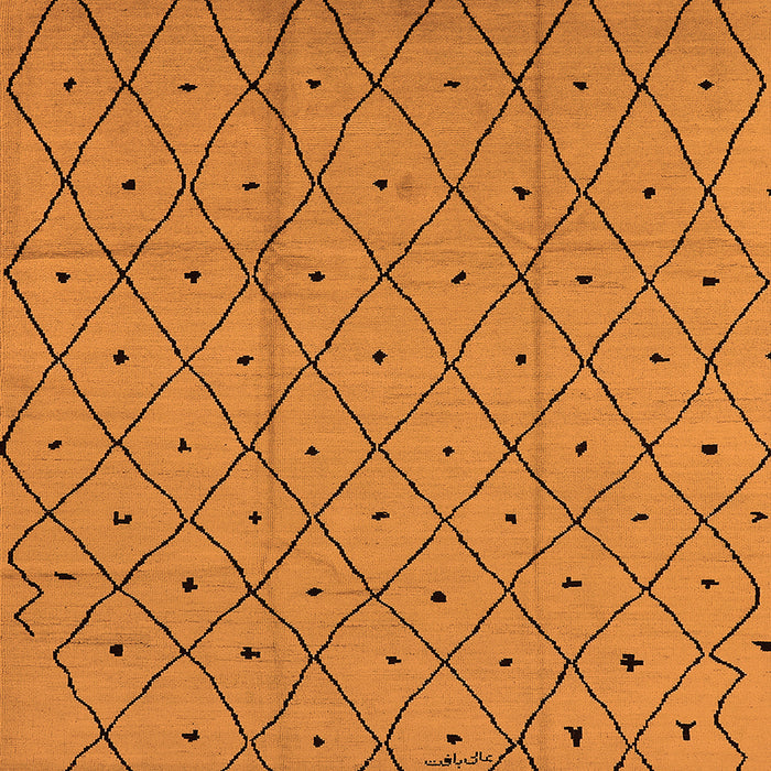 Square Machine Washable Solid Orange Modern Area Rugs, wshurb1160org