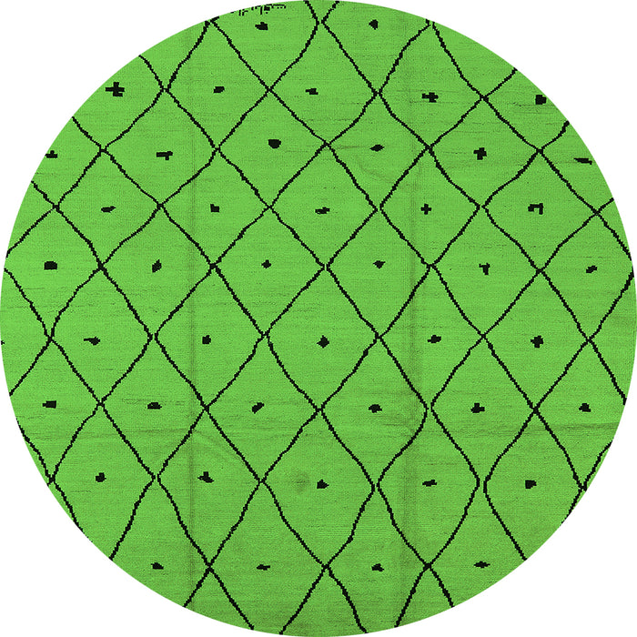 Round Solid Green Modern Rug, urb1160grn