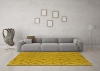 Machine Washable Solid Yellow Modern Rug, wshurb1160yw