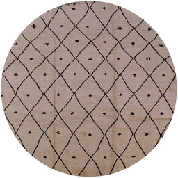 Round Machine Washable Industrial Modern Dark Almond Brown Rug, wshurb1160