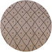 Round Machine Washable Industrial Modern Dark Almond Brown Rug, wshurb1160