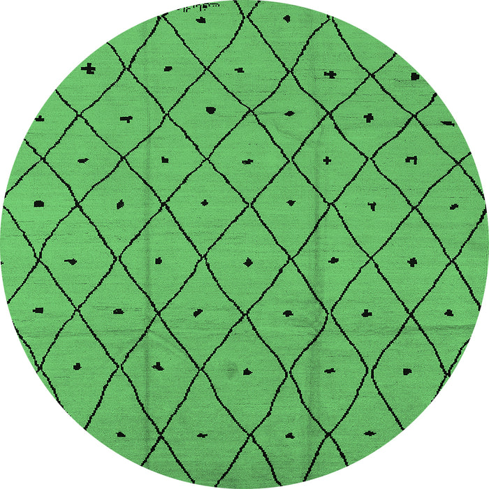 Round Solid Emerald Green Modern Rug, urb1160emgrn