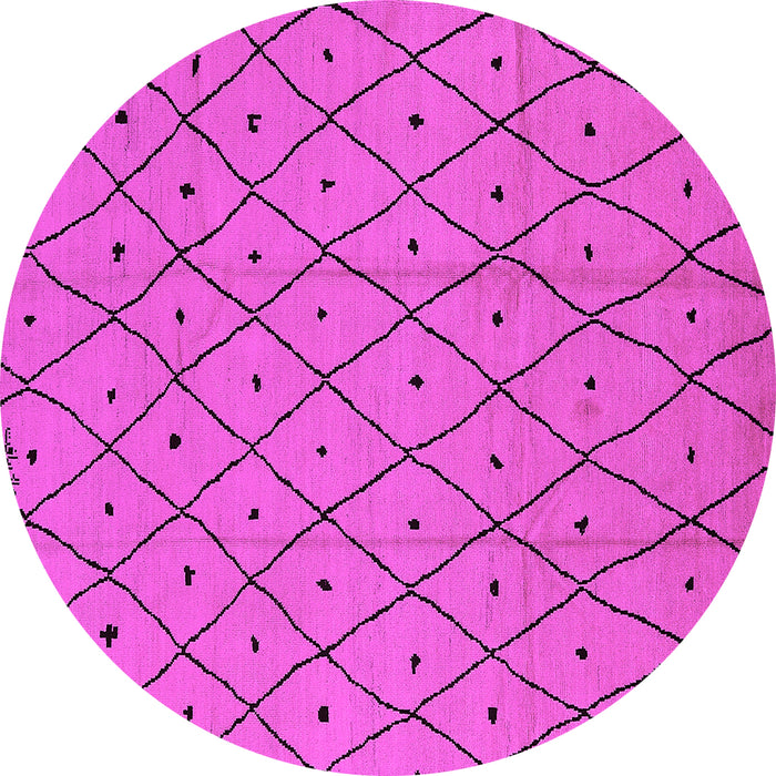 Round Solid Pink Modern Rug, urb1160pnk