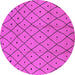 Round Solid Pink Modern Rug, urb1160pnk