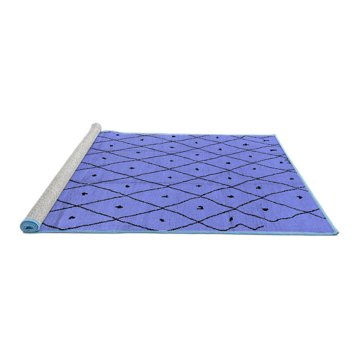 Sideview of Machine Washable Solid Blue Modern Rug, wshurb1160blu