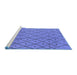 Sideview of Machine Washable Solid Blue Modern Rug, wshurb1160blu