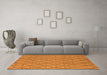 Machine Washable Solid Orange Modern Area Rugs in a Living Room, wshurb1160org