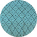 Round Solid Light Blue Modern Rug, urb1160lblu