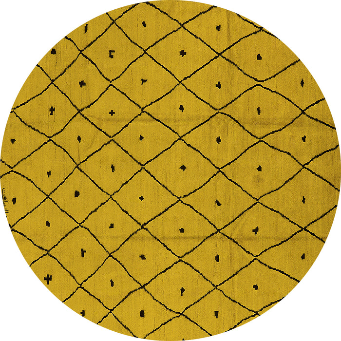 Round Solid Yellow Modern Rug, urb1160yw