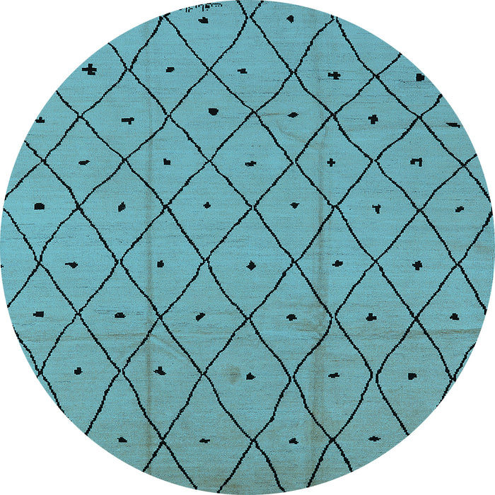 Round Machine Washable Solid Light Blue Modern Rug, wshurb1160lblu