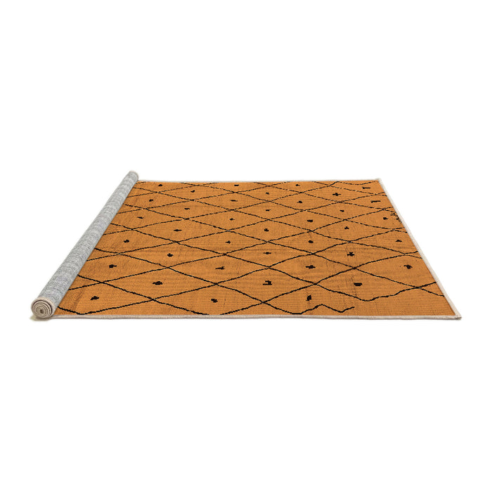 Sideview of Machine Washable Solid Orange Modern Area Rugs, wshurb1160org