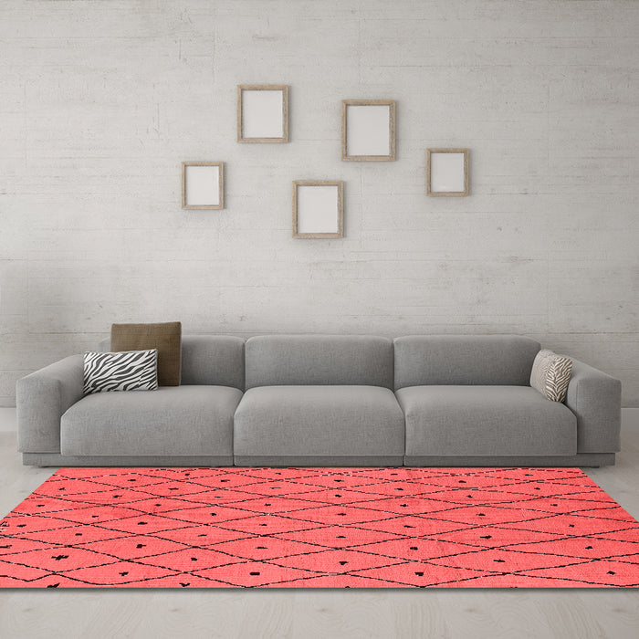 Modern Red Washable Rugs