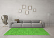 Machine Washable Solid Green Modern Area Rugs in a Living Room,, wshurb1160grn