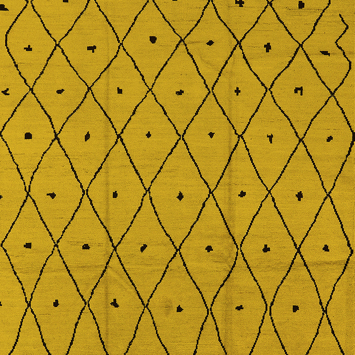 Machine Washable Solid Yellow Modern Rug, wshurb1160yw