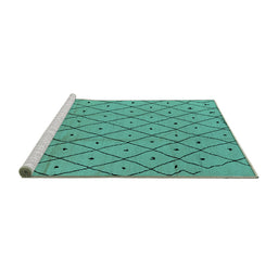Sideview of Machine Washable Solid Turquoise Modern Area Rugs, wshurb1160turq