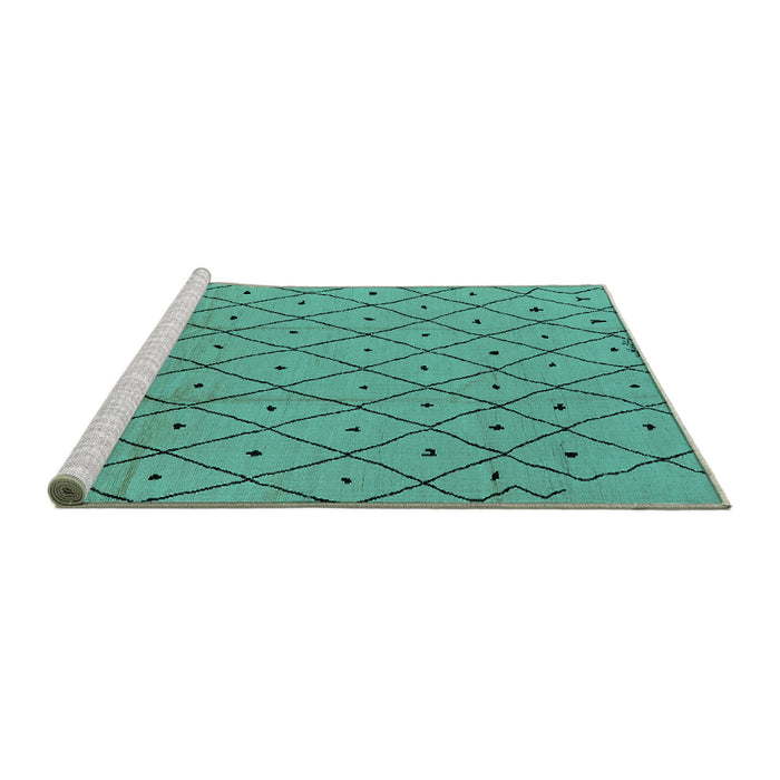 Sideview of Machine Washable Solid Turquoise Modern Area Rugs, wshurb1160turq