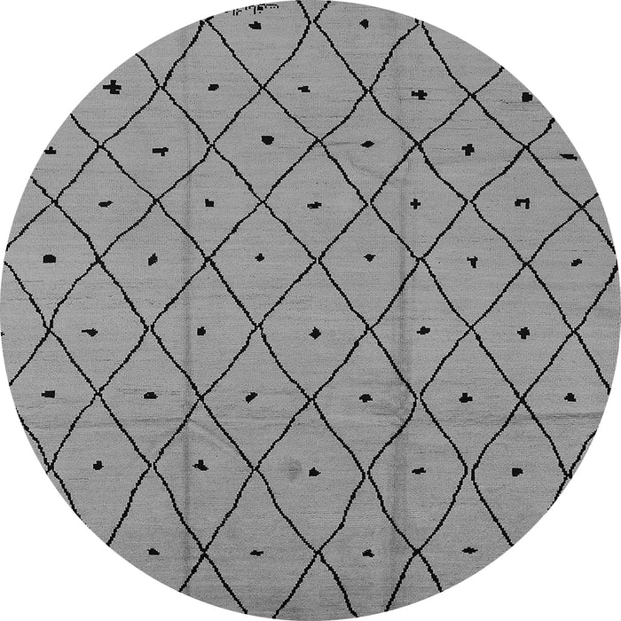 Round Machine Washable Solid Gray Modern Rug, wshurb1160gry