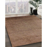 Mid-Century Modern Orange Brown Oriental Rug, urb1161