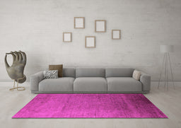 Machine Washable Oriental Pink Industrial Rug in a Living Room, wshurb1161pnk