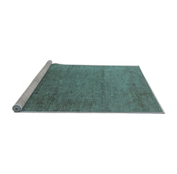Sideview of Machine Washable Oriental Light Blue Industrial Rug, wshurb1161lblu