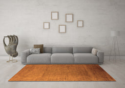 Machine Washable Oriental Orange Industrial Area Rugs in a Living Room, wshurb1161org