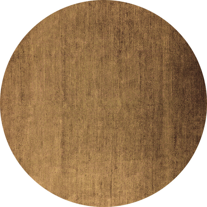 Round Oriental Brown Industrial Rug, urb1161brn