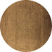 Round Oriental Brown Industrial Rug, urb1161brn