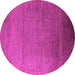 Round Oriental Pink Industrial Rug, urb1161pnk