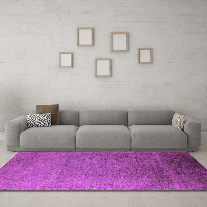 Machine Washable Oriental Purple Industrial Area Rugs in a Living Room, wshurb1161pur
