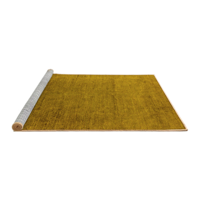 Sideview of Machine Washable Oriental Yellow Industrial Rug, wshurb1161yw