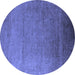 Round Oriental Blue Industrial Rug, urb1161blu