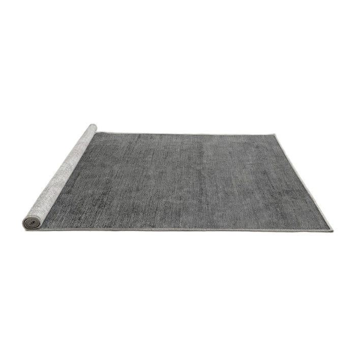 Sideview of Machine Washable Oriental Gray Industrial Rug, wshurb1161gry