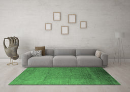 Machine Washable Oriental Emerald Green Industrial Area Rugs in a Living Room,, wshurb1161emgrn