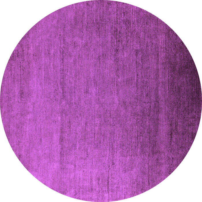 Round Oriental Purple Industrial Rug, urb1161pur