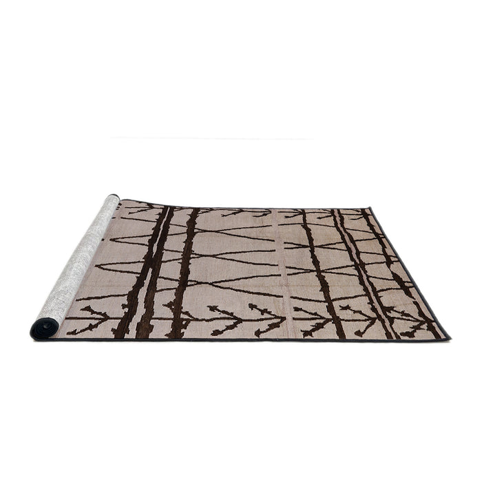 Sideview of Machine Washable Industrial Modern Brown Rug, wshurb1162