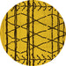 Round Solid Yellow Modern Rug, urb1162yw