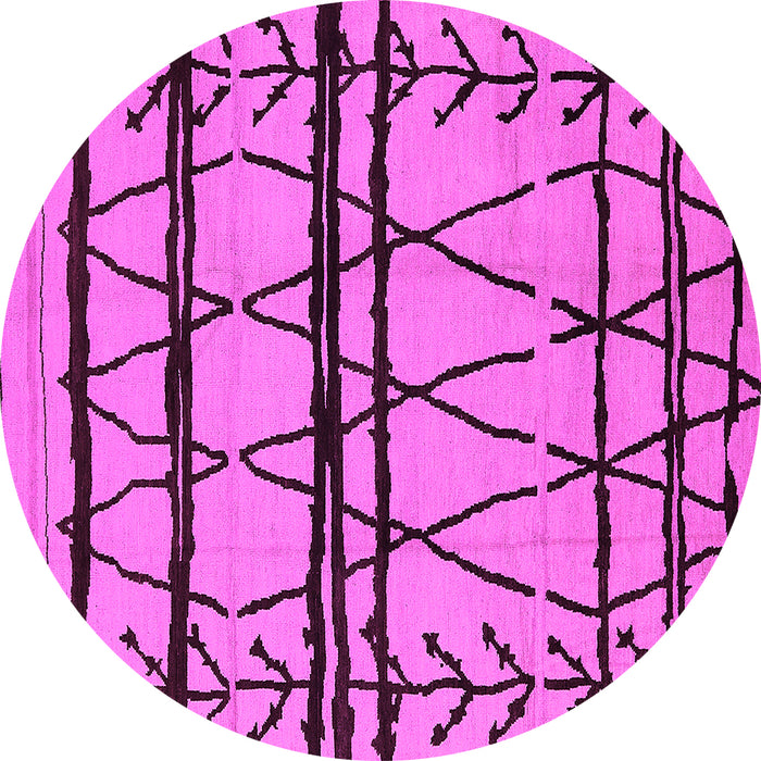 Round Solid Pink Modern Rug, urb1162pnk