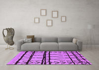 Machine Washable Solid Purple Modern Rug, wshurb1162pur