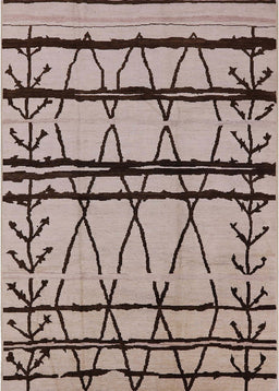 Mid-Century Modern Brown Solid Rug, urb1162