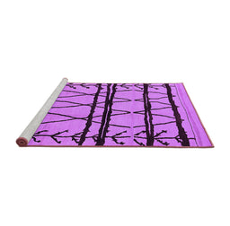 Sideview of Machine Washable Solid Purple Modern Area Rugs, wshurb1162pur