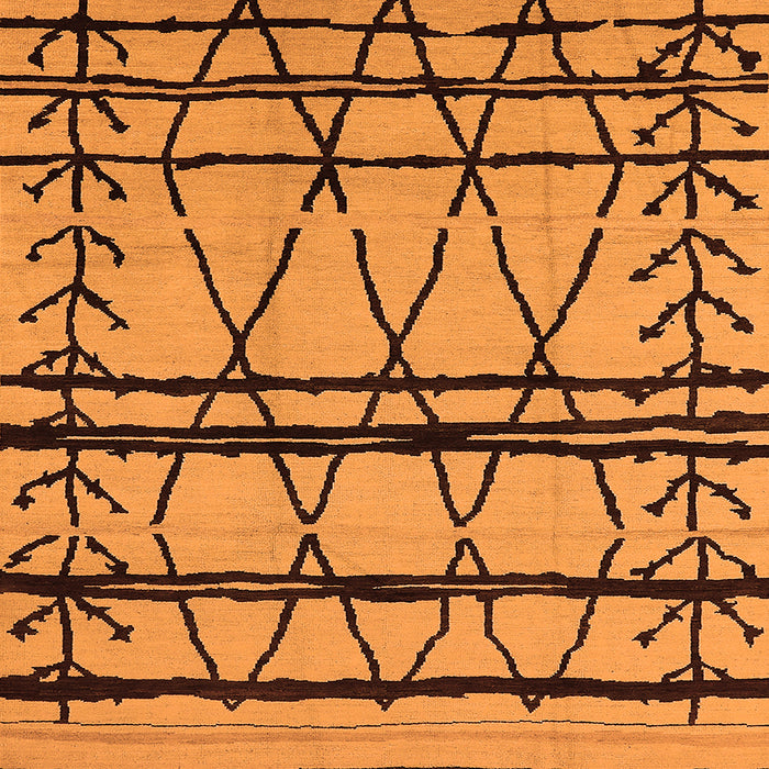 Square Machine Washable Solid Orange Modern Area Rugs, wshurb1162org