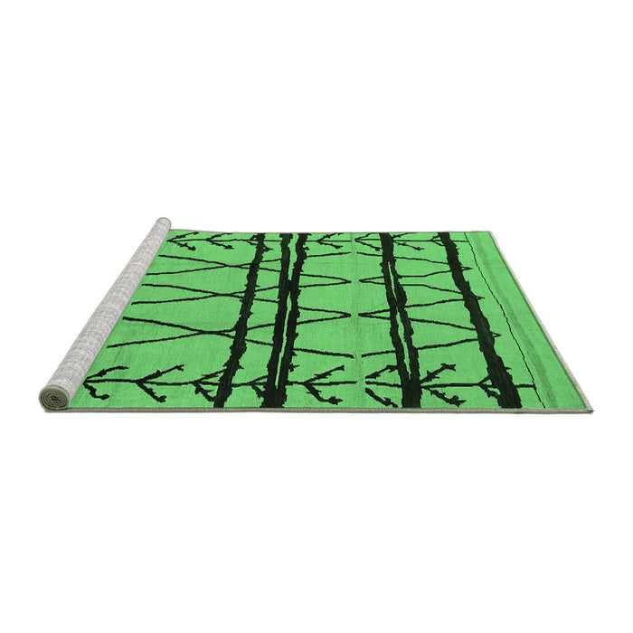 Sideview of Machine Washable Solid Emerald Green Modern Area Rugs, wshurb1162emgrn